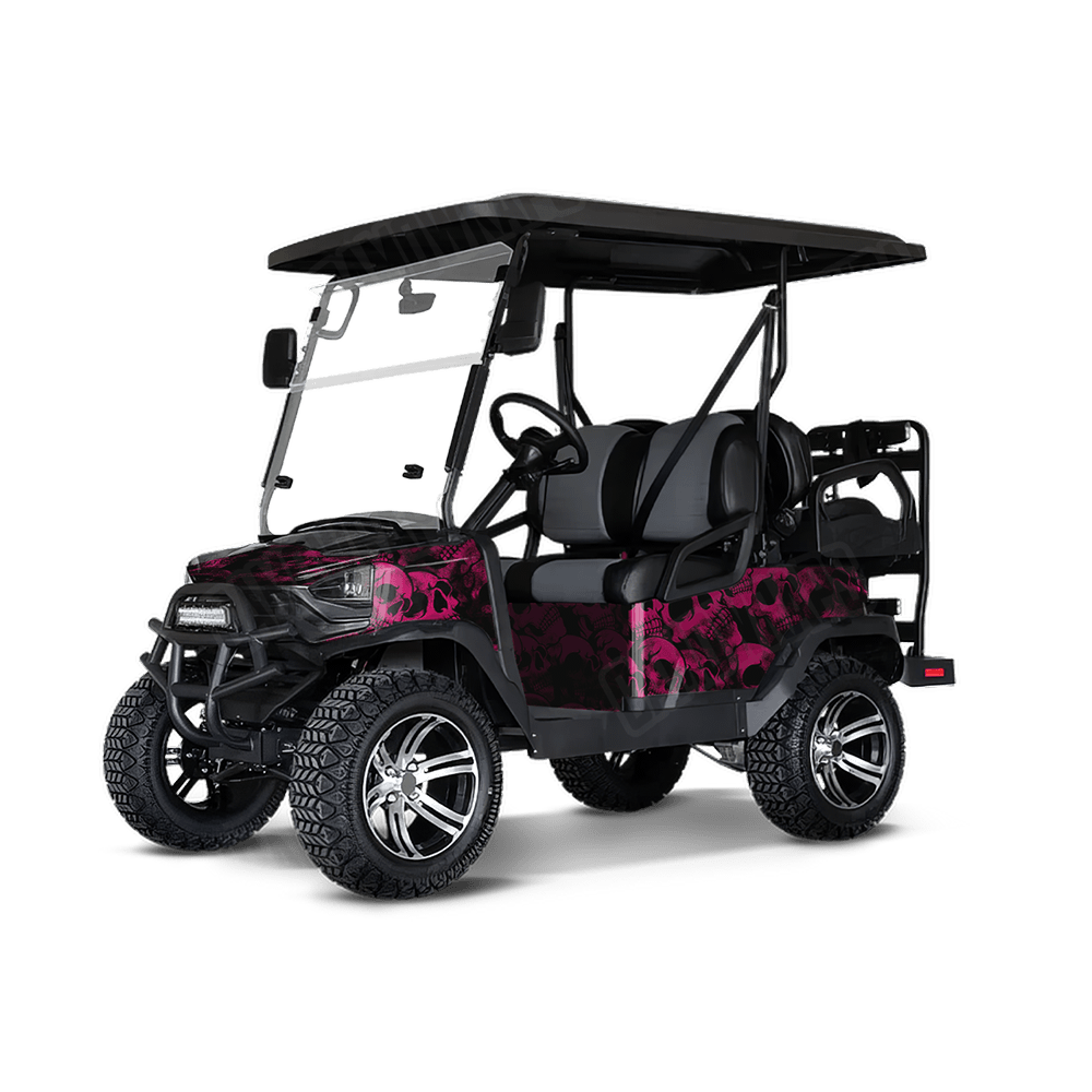 Skull Magenta Golf Cart Wraps