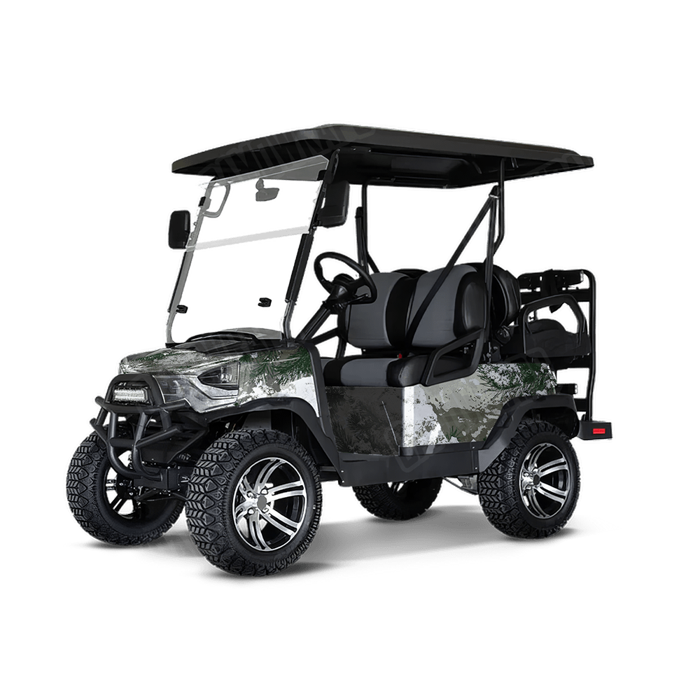 Substrate Snow Spruce Camo Golf Cart Vinyl Wrap