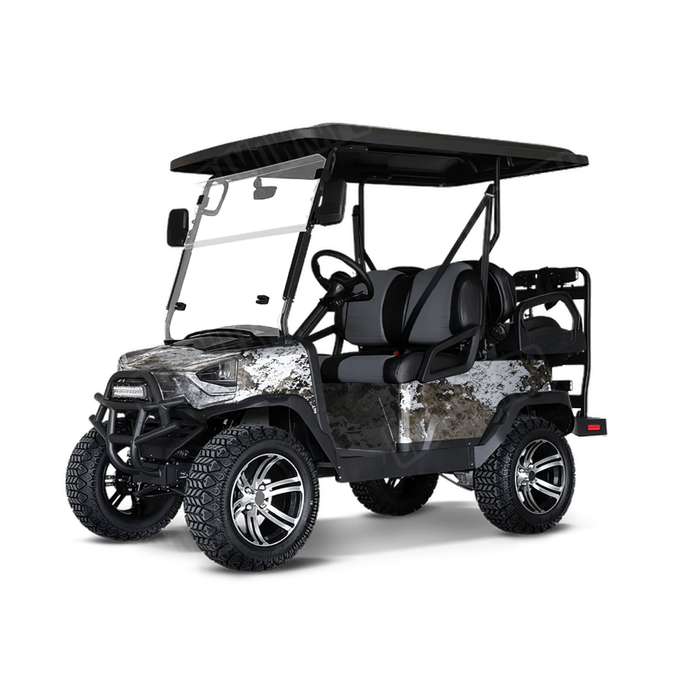 Substrate Snowfall Camo Golf Cart Vinyl Wrap
