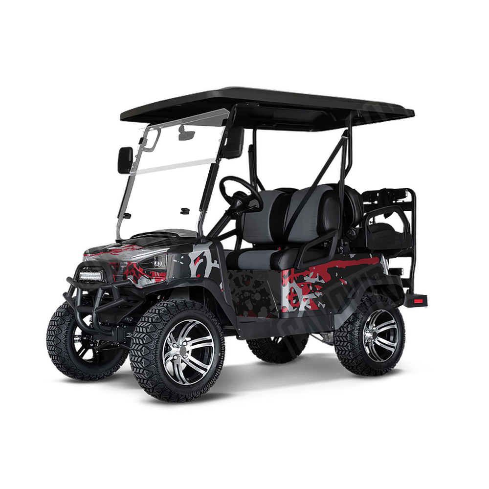 Tire Splatter Red Tiger Golf Cart Camo Vinyl Wrap