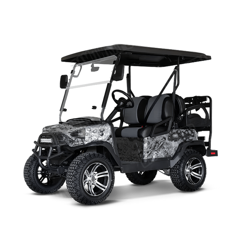 Toadaflage White Camo Golf Cart Vinyl Wrap