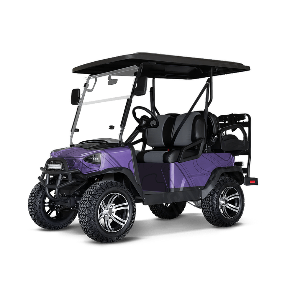 Topographic Purple Camo Golf Cart Vinyl Wrap