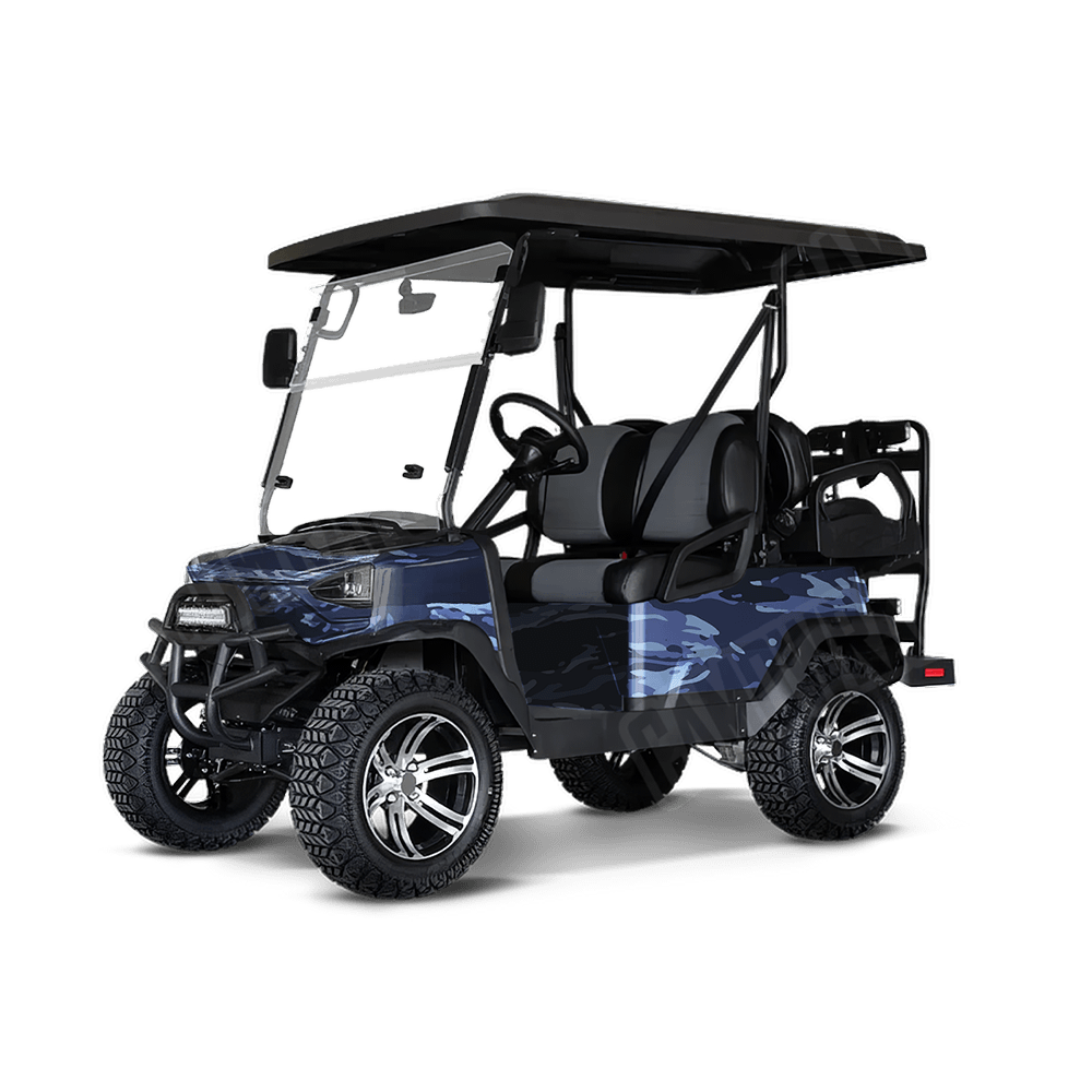 Vietnam Tiger Stripe Blue Urban Night Golf Cart Camo Vinyl Wrap