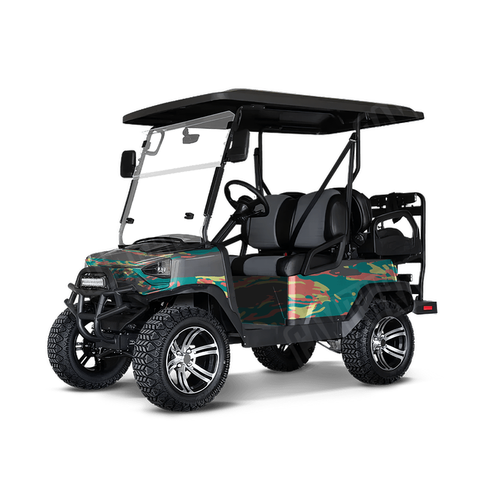 Vietnam Tiger Stripe Fiesta Golf Cart Camo Vinyl Wrap