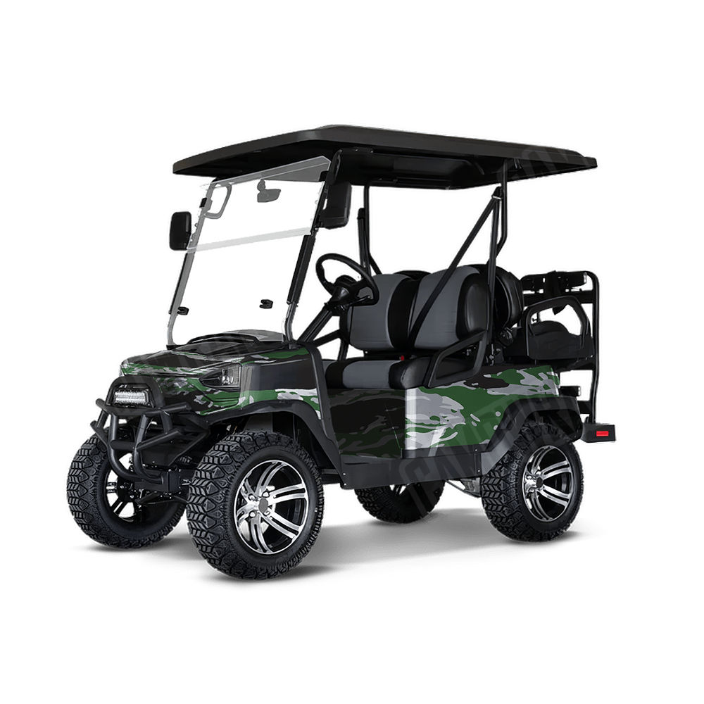 Vietnam Tiger Stripe Green Tiger Golf Cart Camo Vinyl Wrap