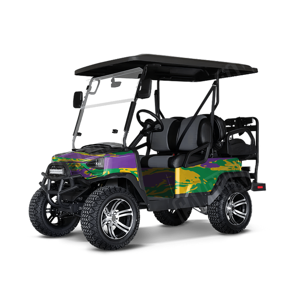 Vietnam Tiger Stripe Mardi Gras Golf Cart Camo Vinyl Wrap