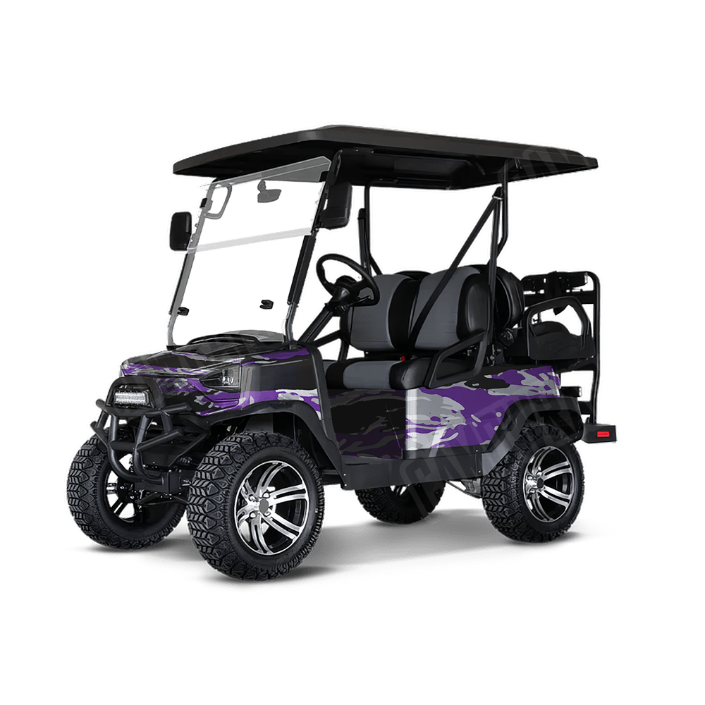 Vietnam Tiger Stripe Purple Tiger Golf Cart Camo Vinyl Wrap