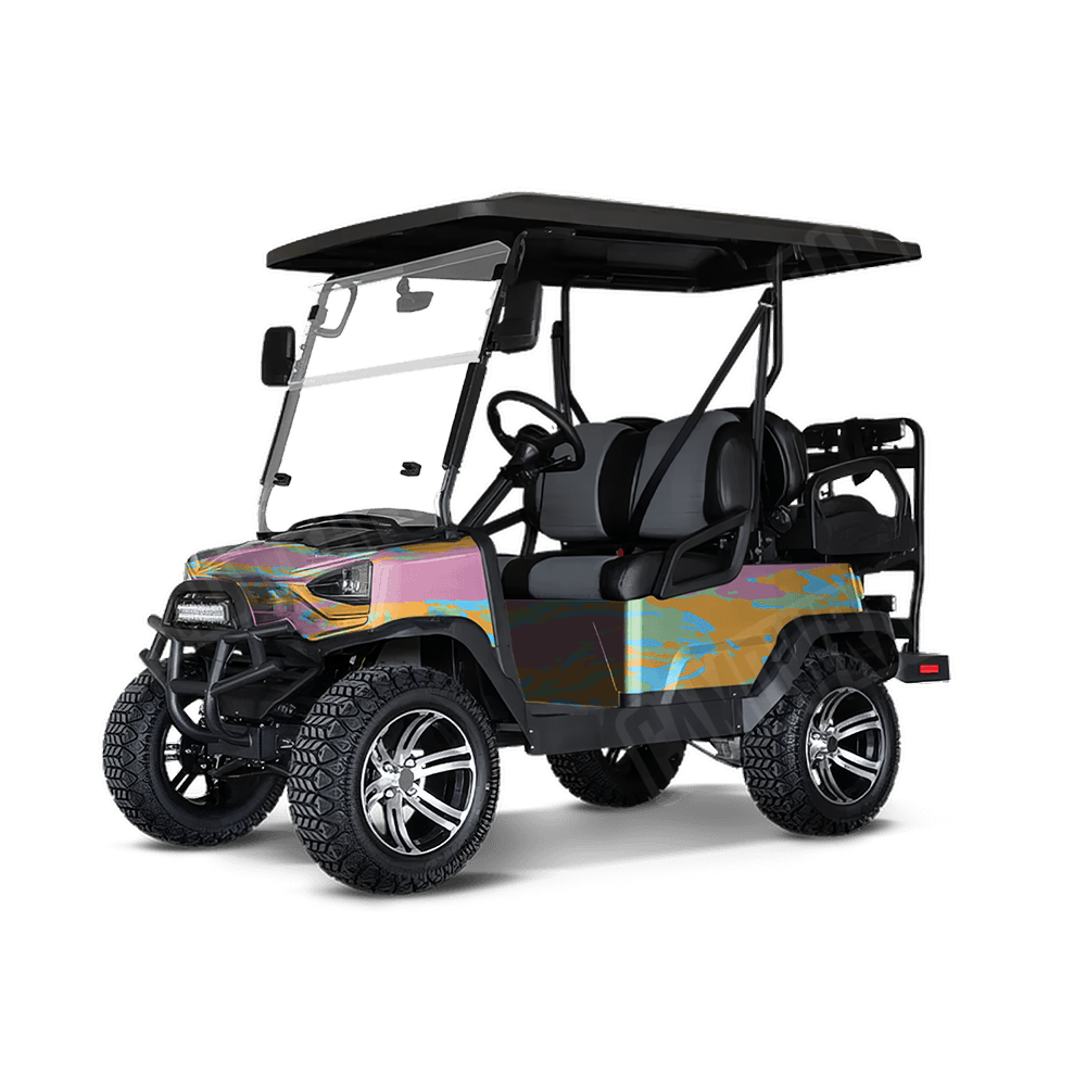 Vietnam Tiger Stripe Sherbert Golf Cart Camo Vinyl Wrap
