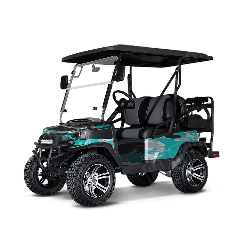 Vietnam Tiger Stripe Tiffany Blue Tiger Golf Cart Camo Vinyl Wrap