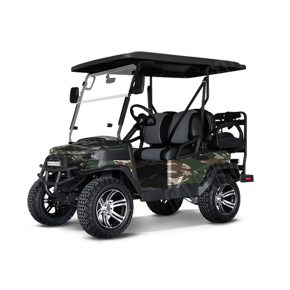 Vietnam Tiger Stripe Woodland Golf Cart Camo Vinyl Wrap