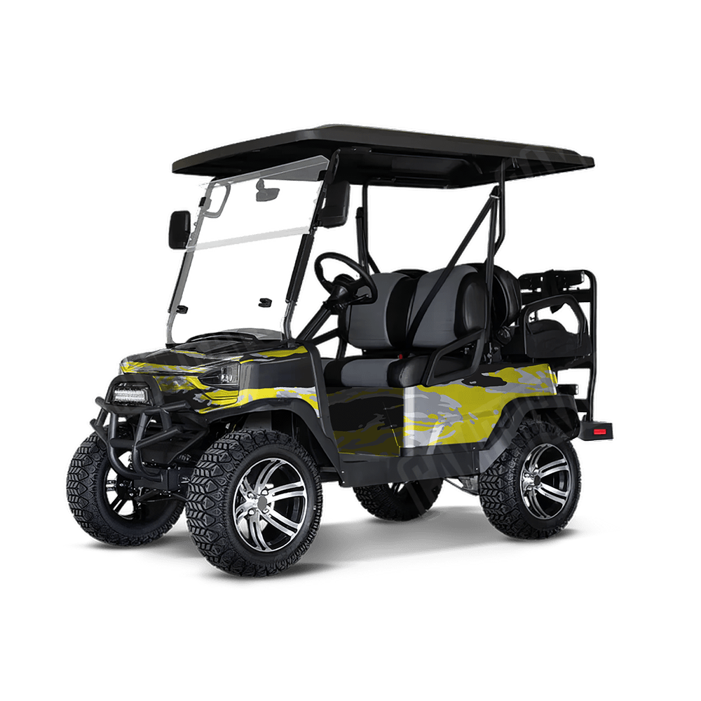 Vietnam Tiger Stripe Yellow Tiger Golf Cart Camo Vinyl Wrap