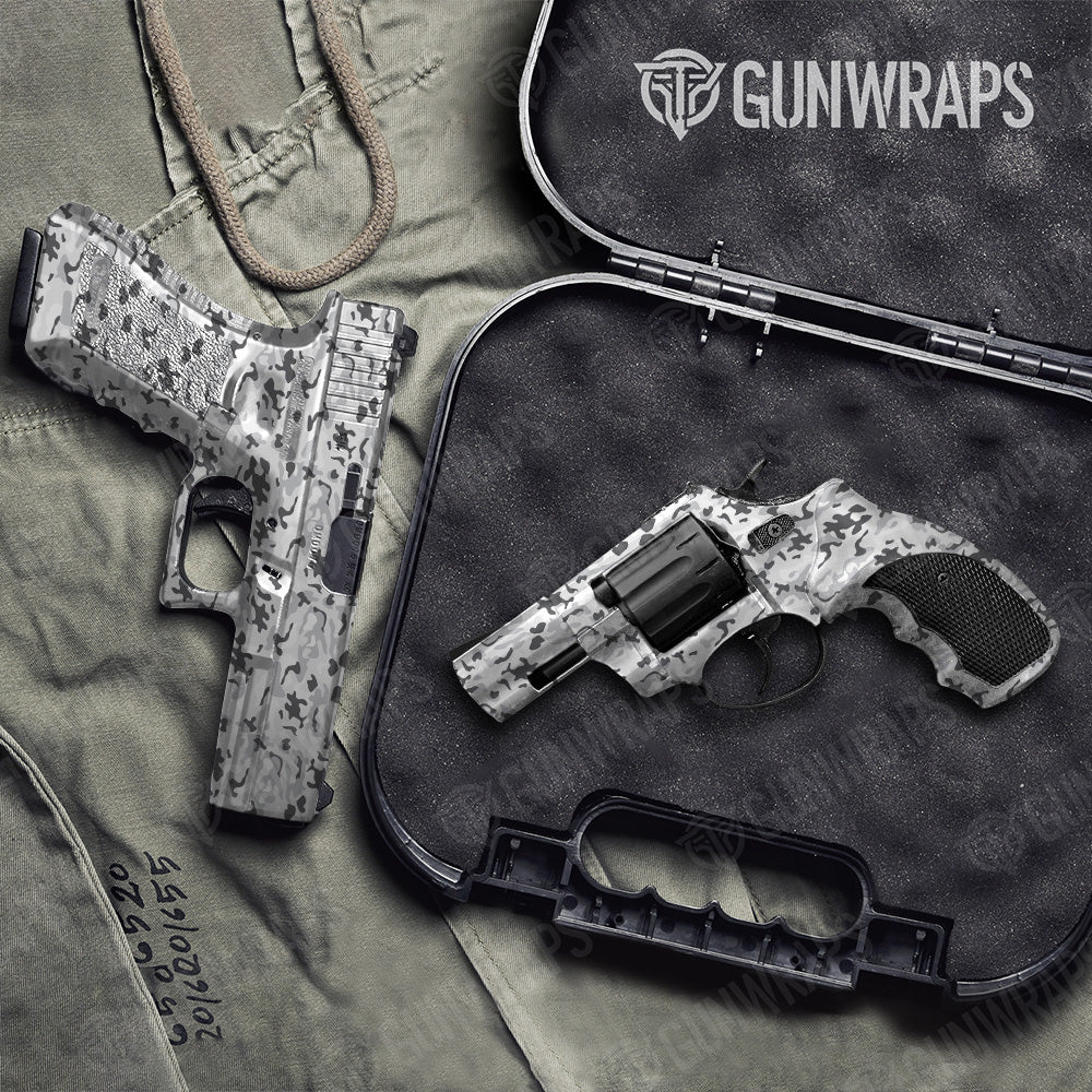 Handgun Classic Snow Camo Gun Skin Vinyl Wrap