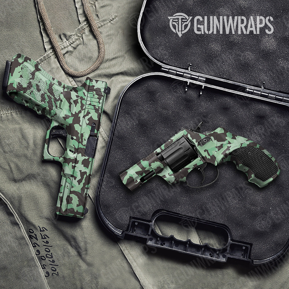 Handgun Erratic Mint Chocolate Chip Camo Gun Skin Vinyl Wrap