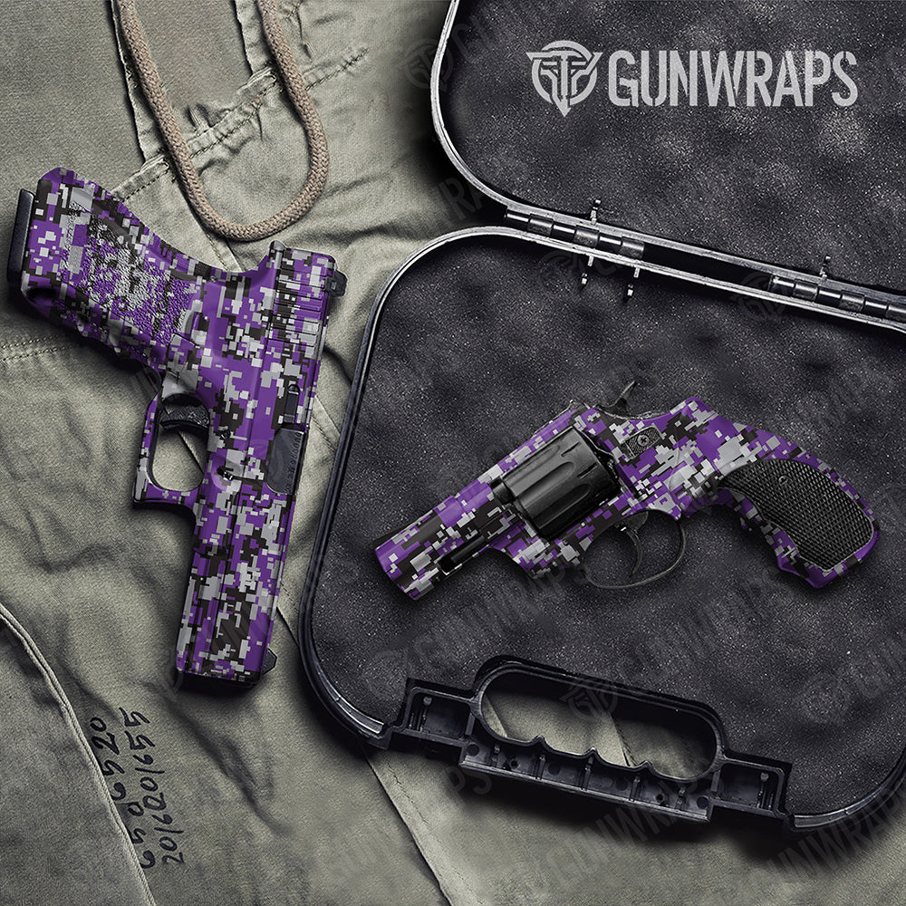 Handgun Digital Purple Tiger Camo Gun Skin Vinyl Wrap