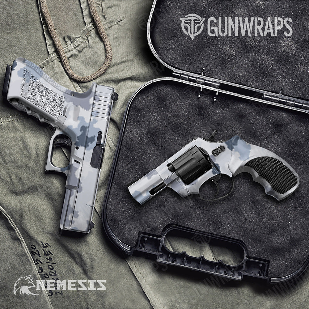 Handgun Large Nemesis Snow Tundra Camo Vinyl Wrap