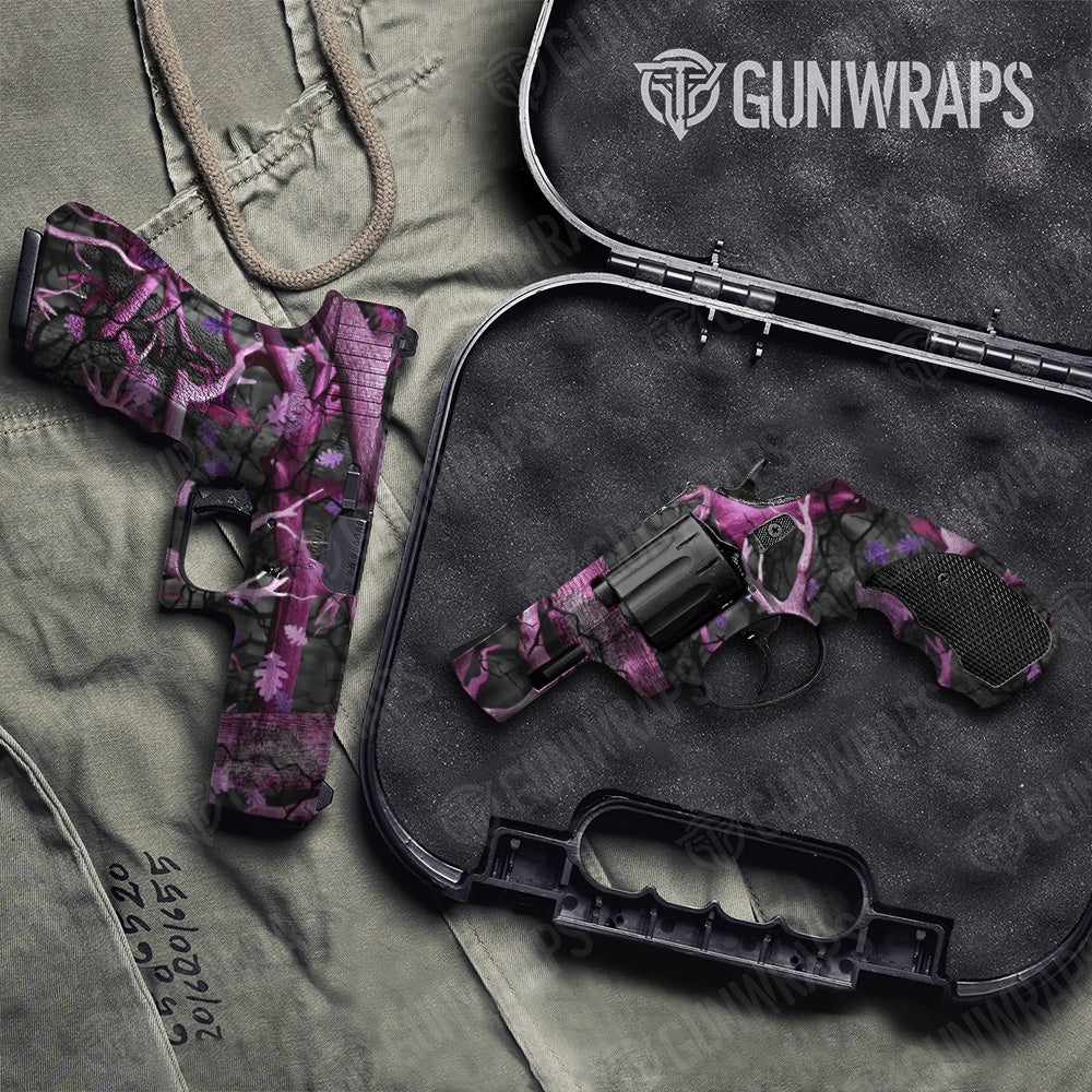 Handgun Nature Pink Lifeless Woods Camo Gun Skin Vinyl Wrap
