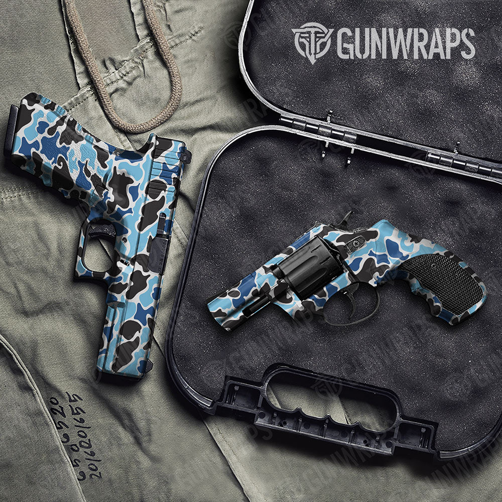 Old School Duck Baby Blue Handgun Gun Skin Vinyl Wraps