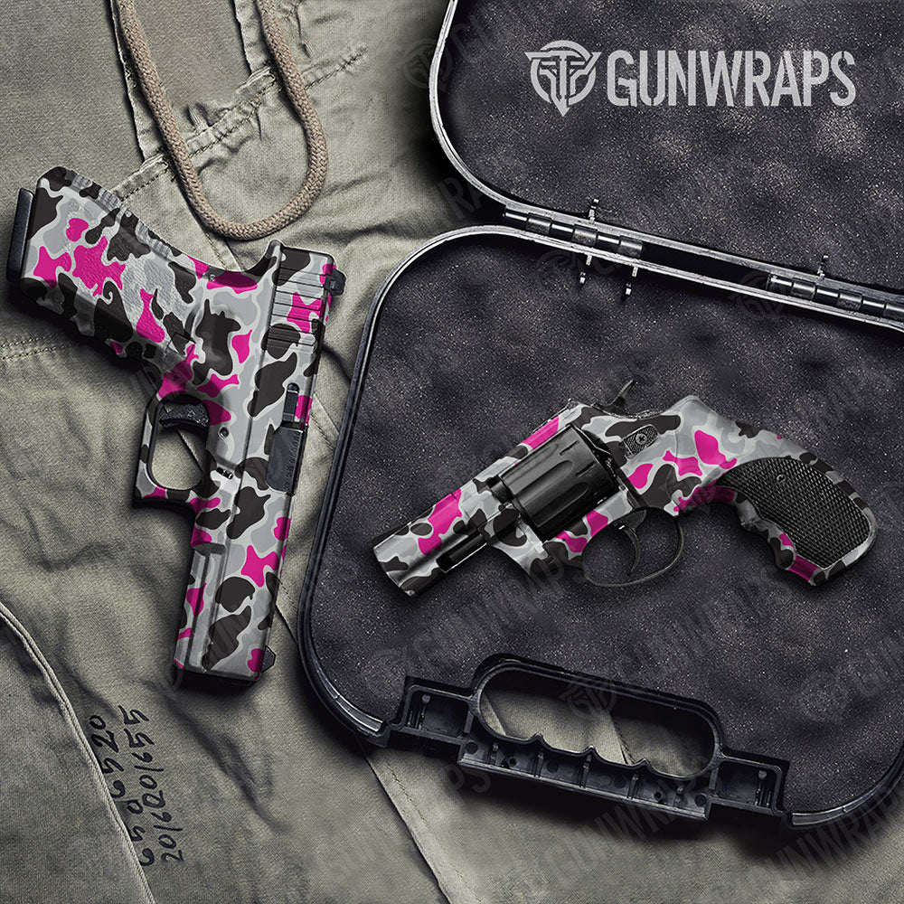 Old School Duck Magenta Tiger Handgun Gun Skin Vinyl Wraps