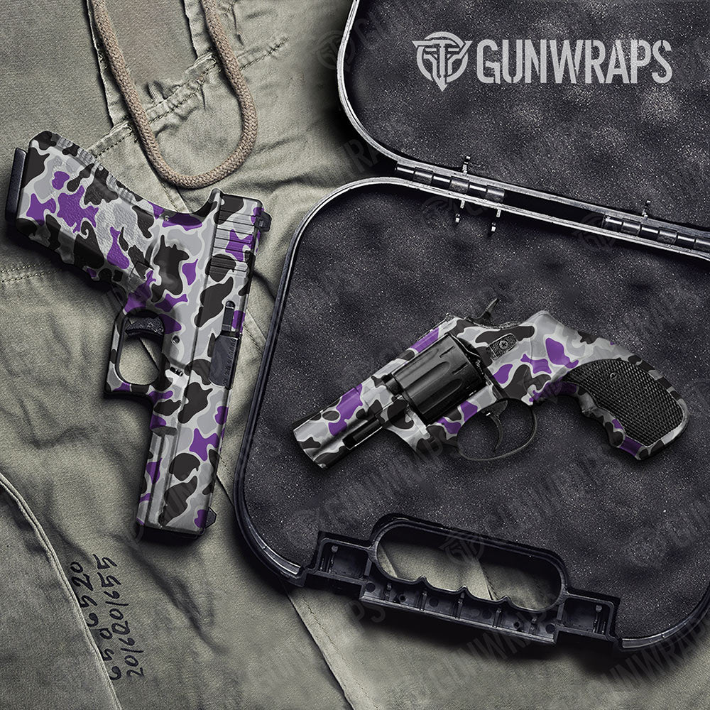 Old School Duck Purple Tiger Handgun Gun Skin Vinyl Wraps
