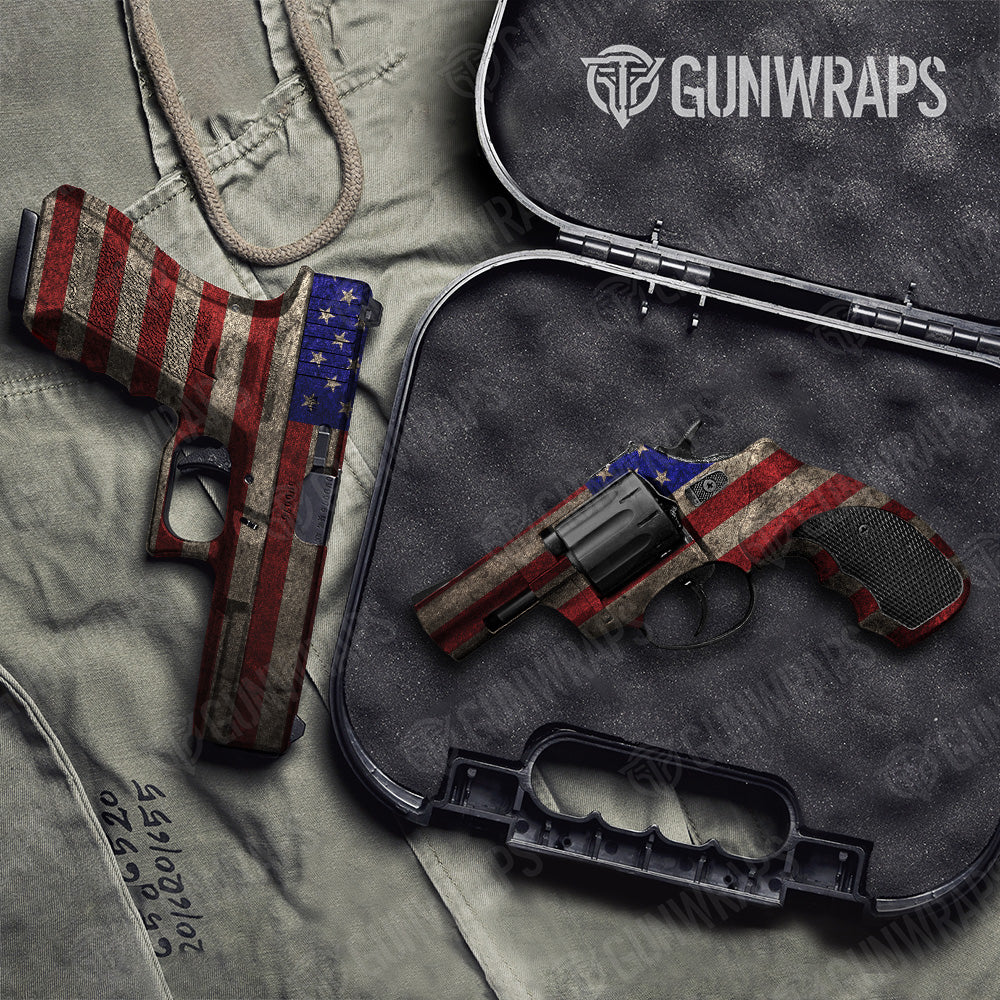 Handgun Patriotic American Flag Gun Skin Vinyl Wrap