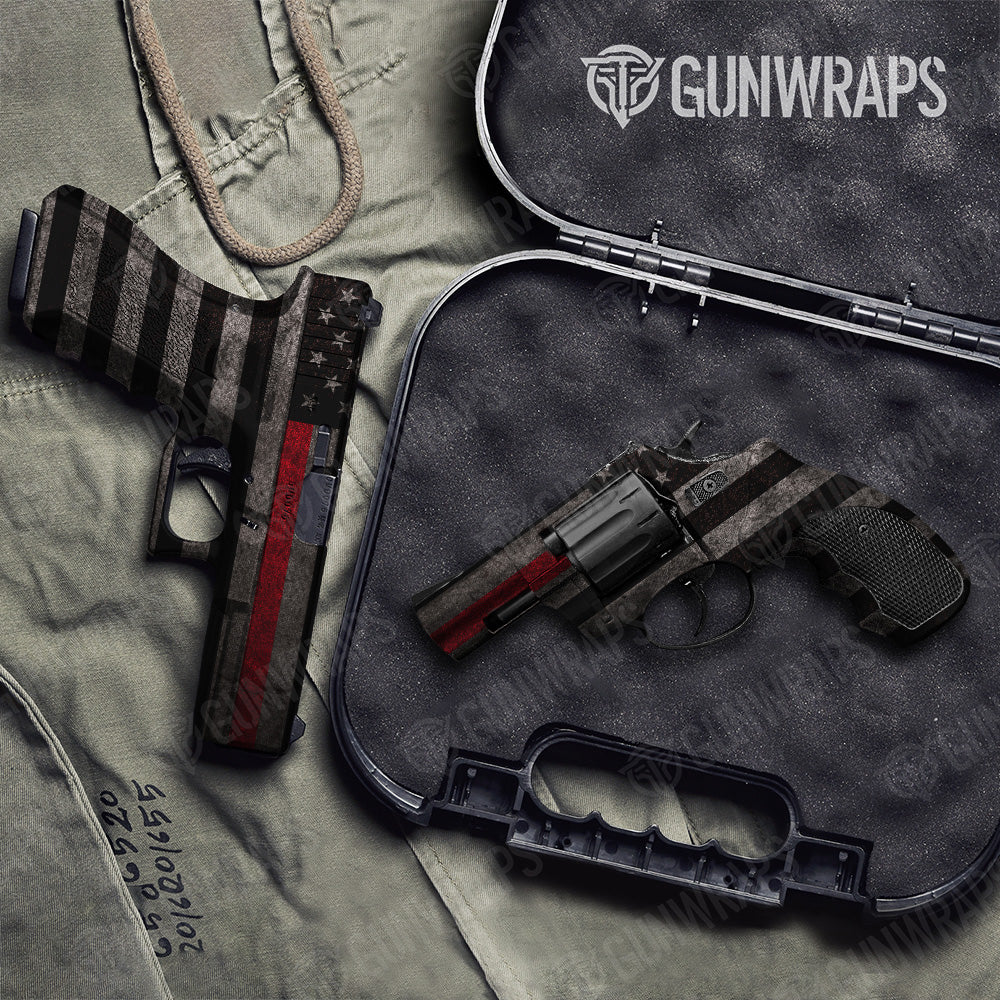 Handgun Patriotic Fire Fighter Service Flag Gun Skin Vinyl Wrap