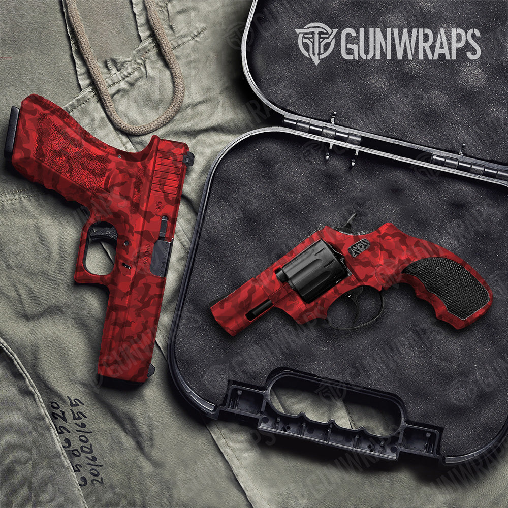 Handgun Ragged Elite Red Camo Gun Skin Vinyl Wrap