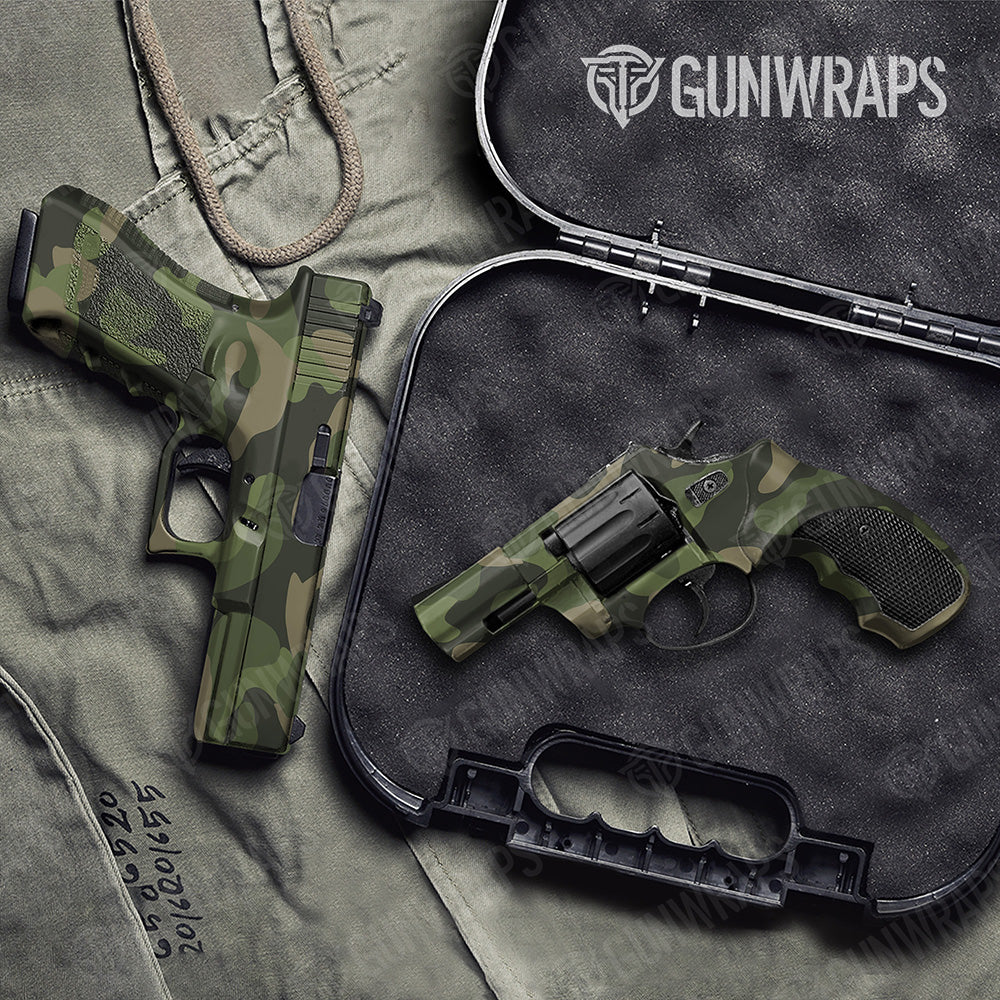 Handgun Classic XL Army Green Camo Gun Skin Vinyl Wrap