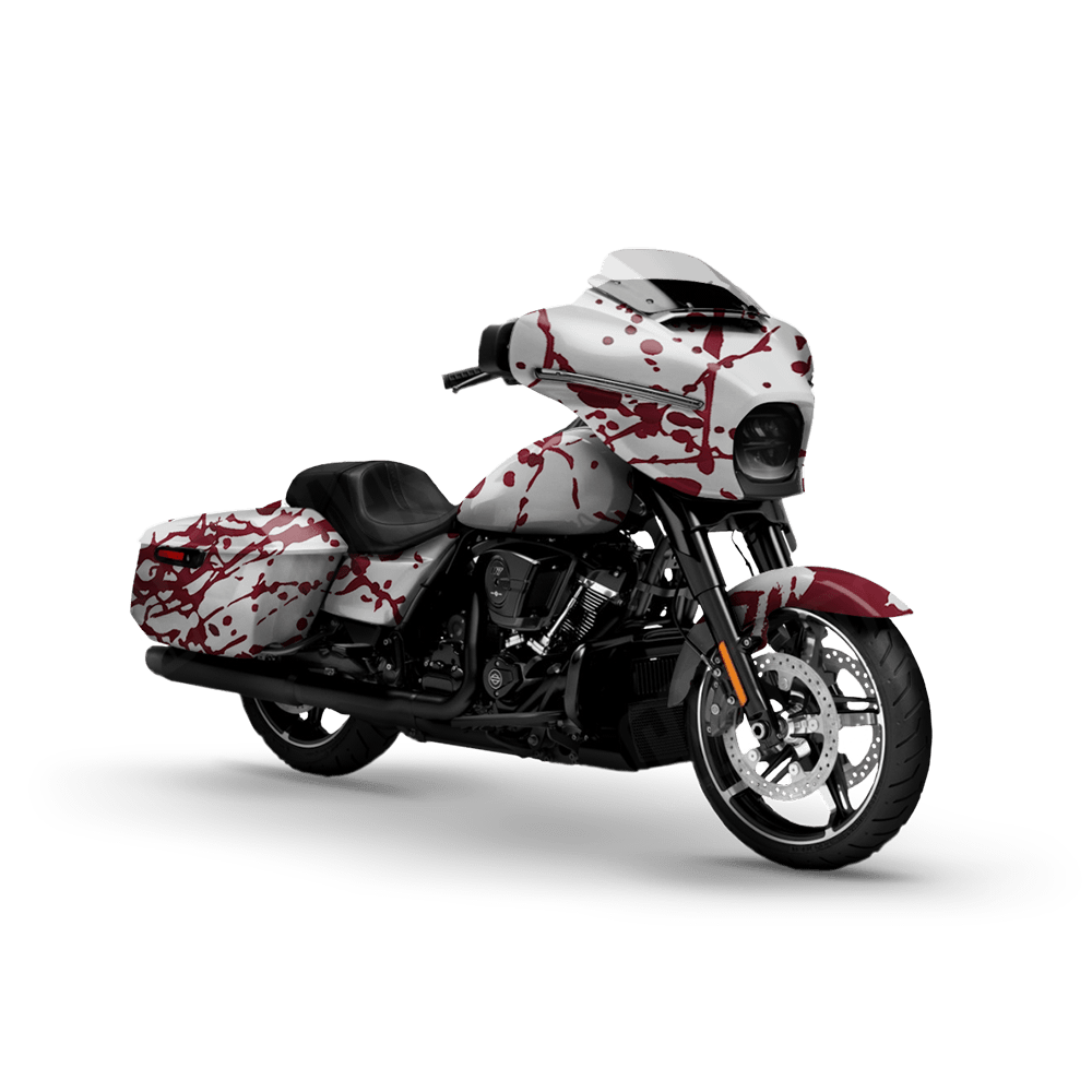Bloodbath White Camo Motorcycle Vinyl Wrap
