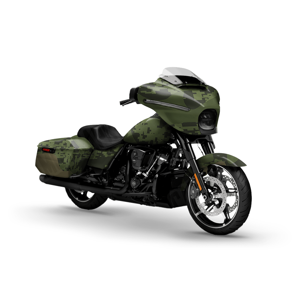 Compound Army Green Motorcycle Camo Vinyl Wrap