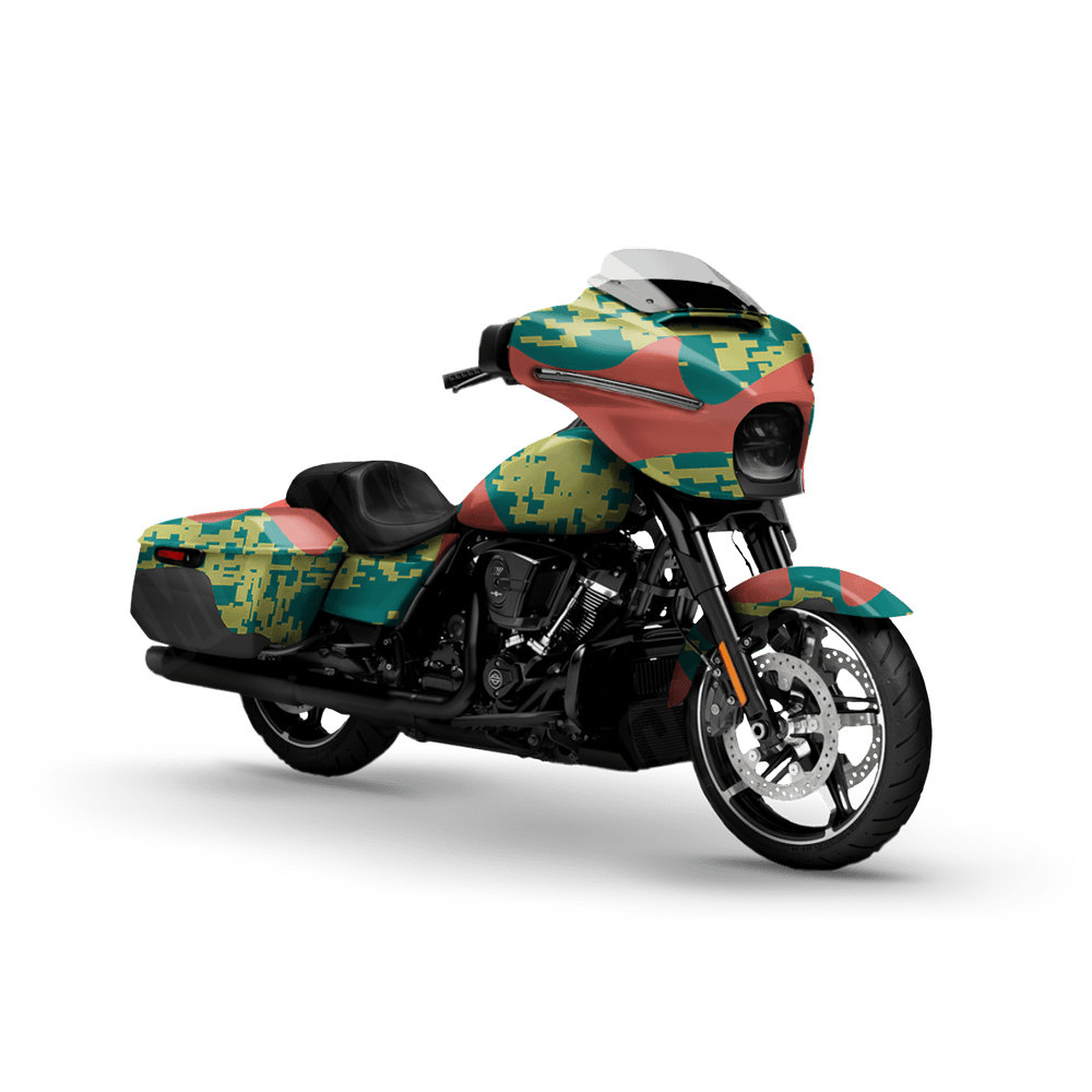 Compound Fiesta Motorcycle Camo Vinyl Wrap