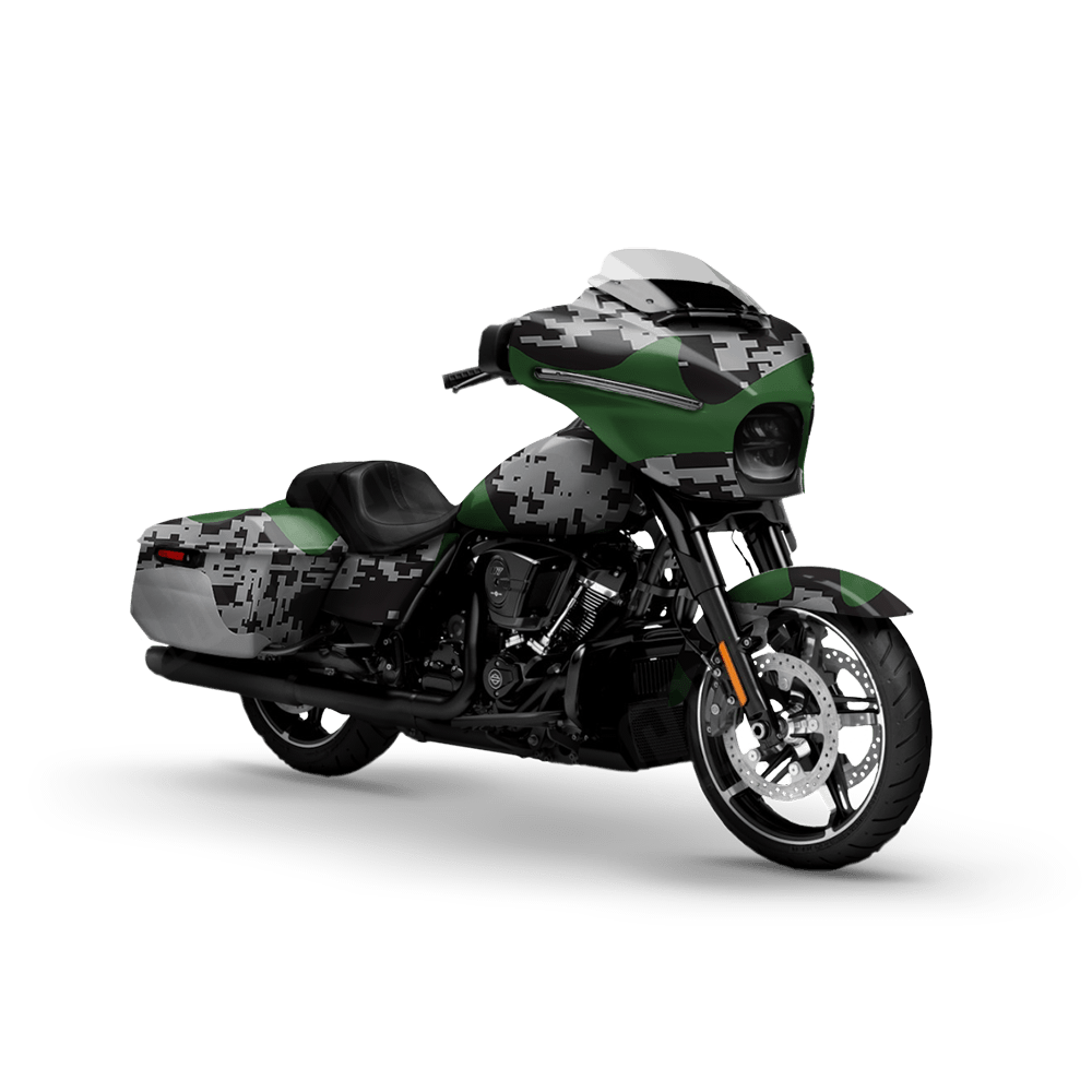 Compound Green Tiger Motorcycle Camo Vinyl Wrap
