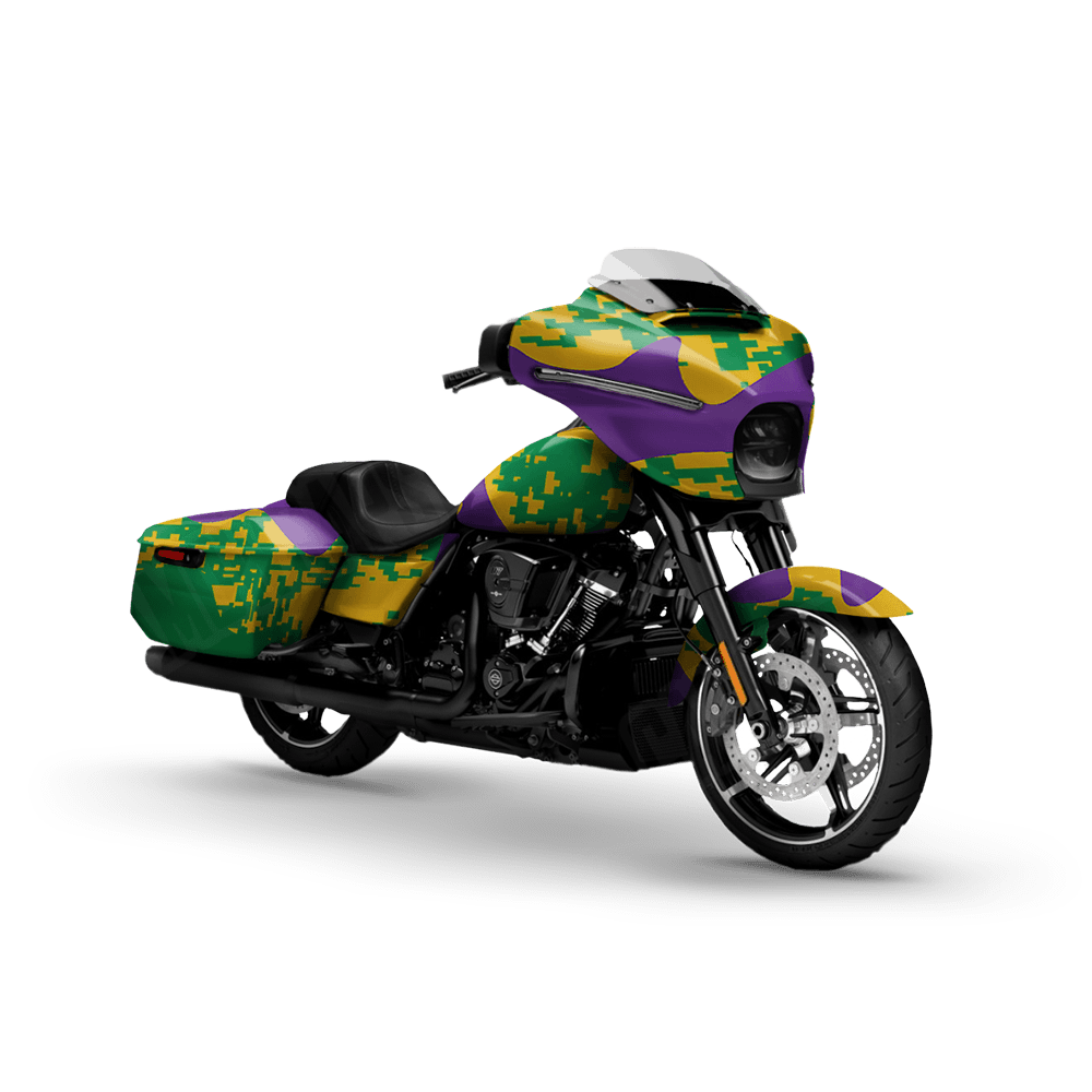 Compound Mardi Gras Motorcycle Camo Vinyl Wrap