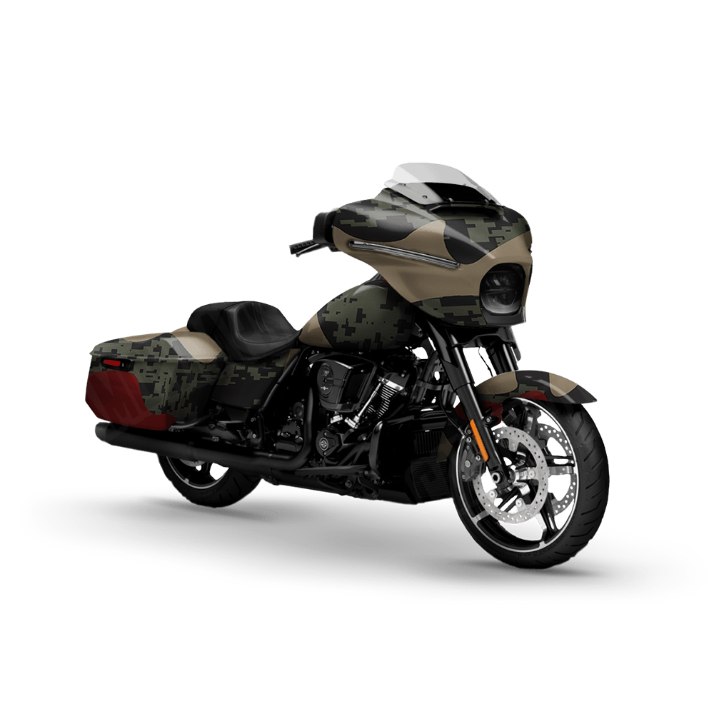 Compound Militant Red Motorcycle Camo Vinyl Wrap