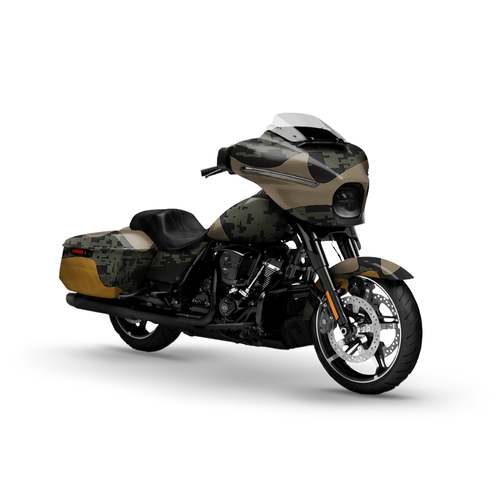 Compound Militant Yellow Motorcycle Camo Vinyl Wrap