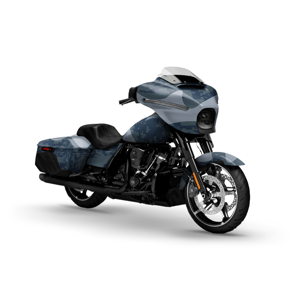 Compound Navy Motorcycle Camo Vinyl Wrap