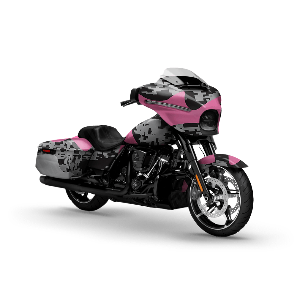 Compound Pink Tiger Motorcycle Camo Vinyl Wrap