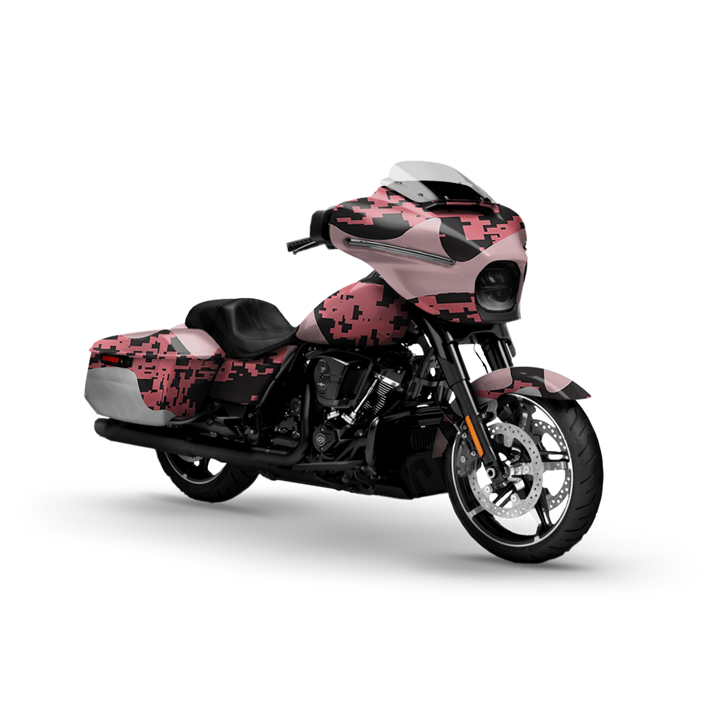 Compound Pink Motorcycle Camo Vinyl Wrap