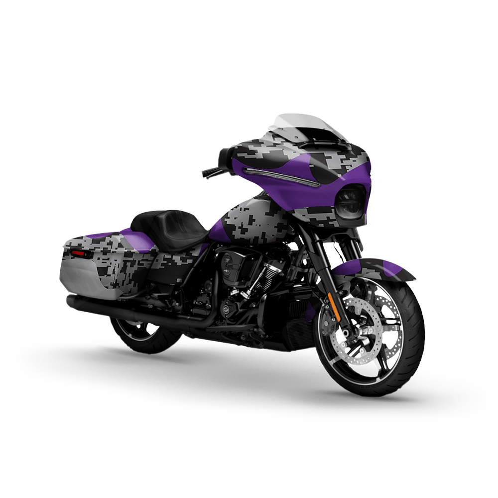Compound Purple Tiger Motorcycle Camo Vinyl Wrap