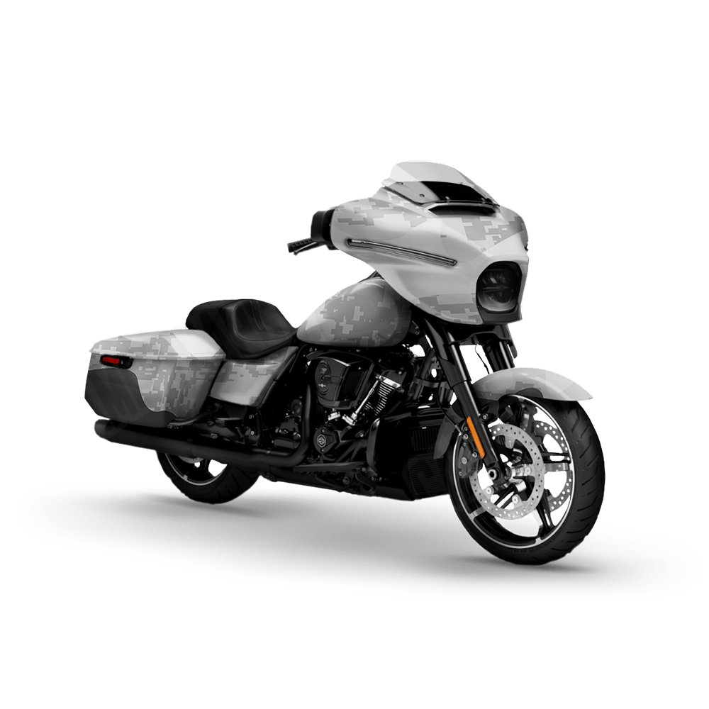 Compound Snow Motorcycle Camo Vinyl Wrap