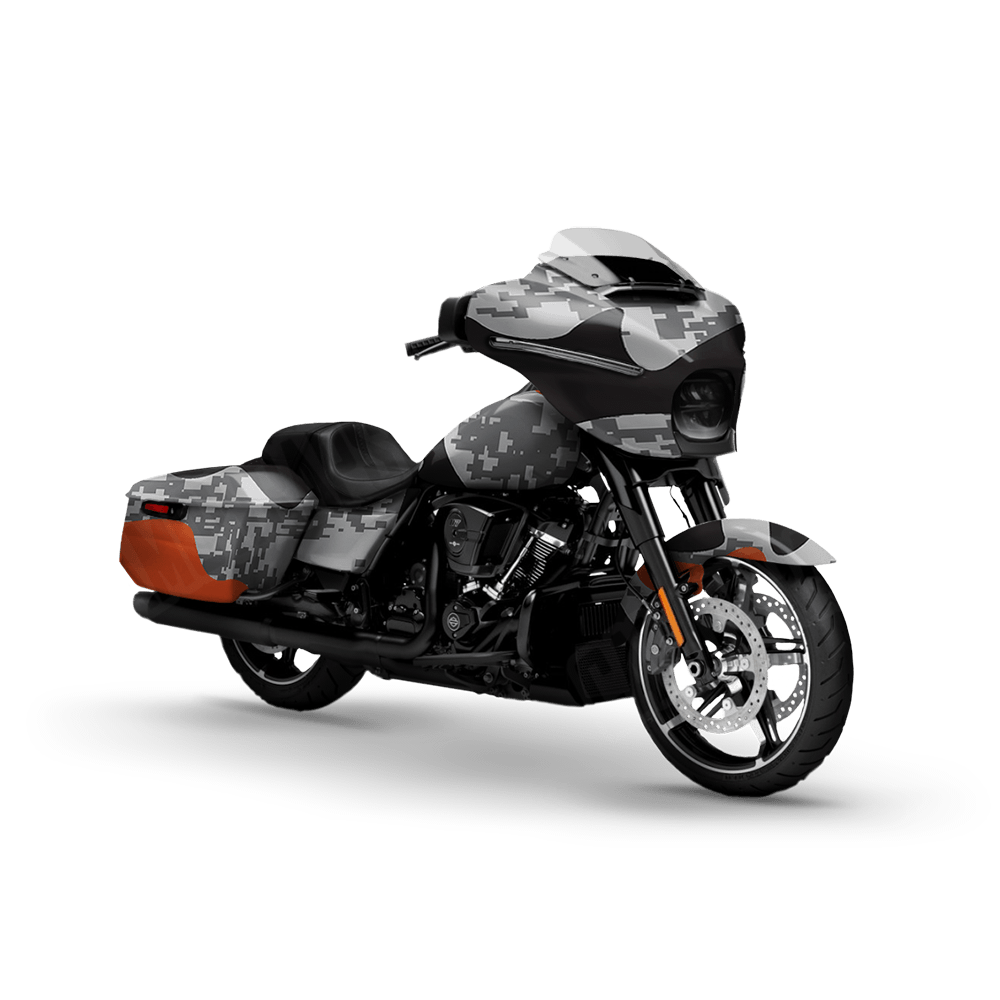 Compound Urban Orange Motorcycle Camo Vinyl Wrap