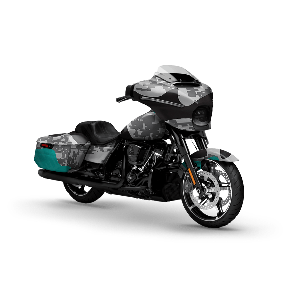 Compound Urban Tiffany Blue Motorcycle Camo Vinyl Wrap