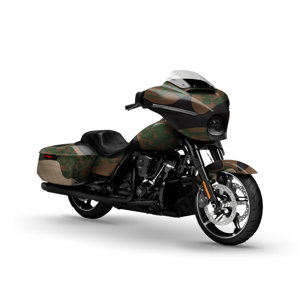 Compound Woodland Motorcycle Camo Vinyl Wrap