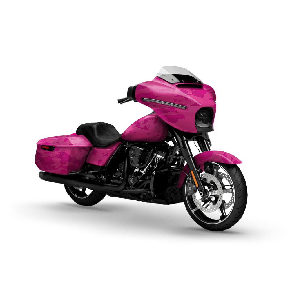 Crystal Elite Magenta Motorcycle Camo Vinyl Wrap