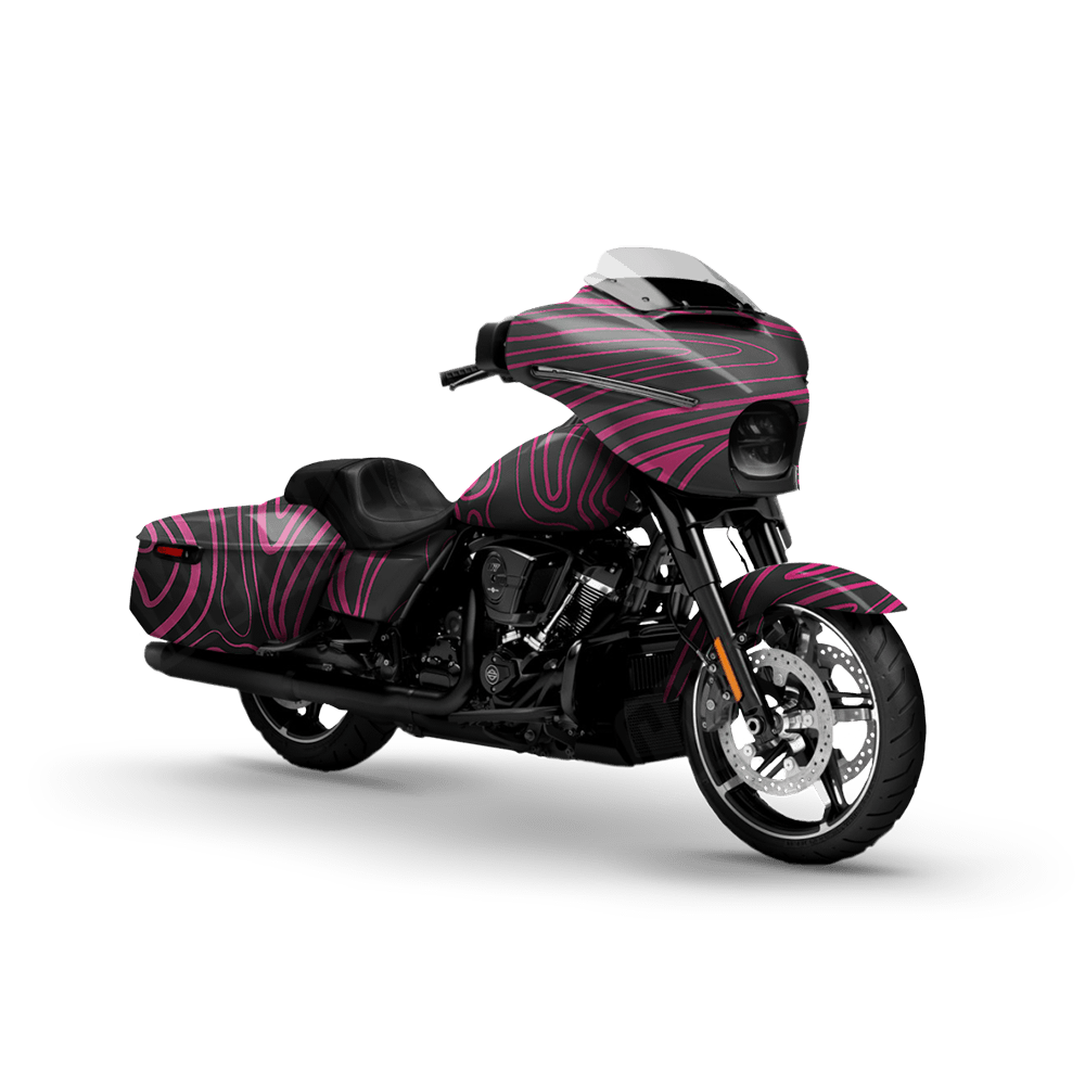 Damascus Magenta Motorcycle Camo Vinyl Wrap