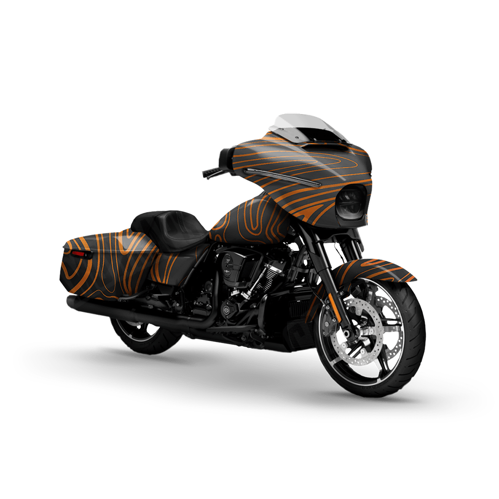 Damascus Orange Motorcycle Camo Vinyl Wrap