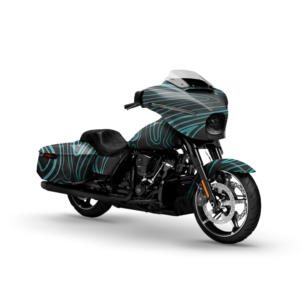 Damascus Tiffany Blue Motorcycle Camo Vinyl Wrap