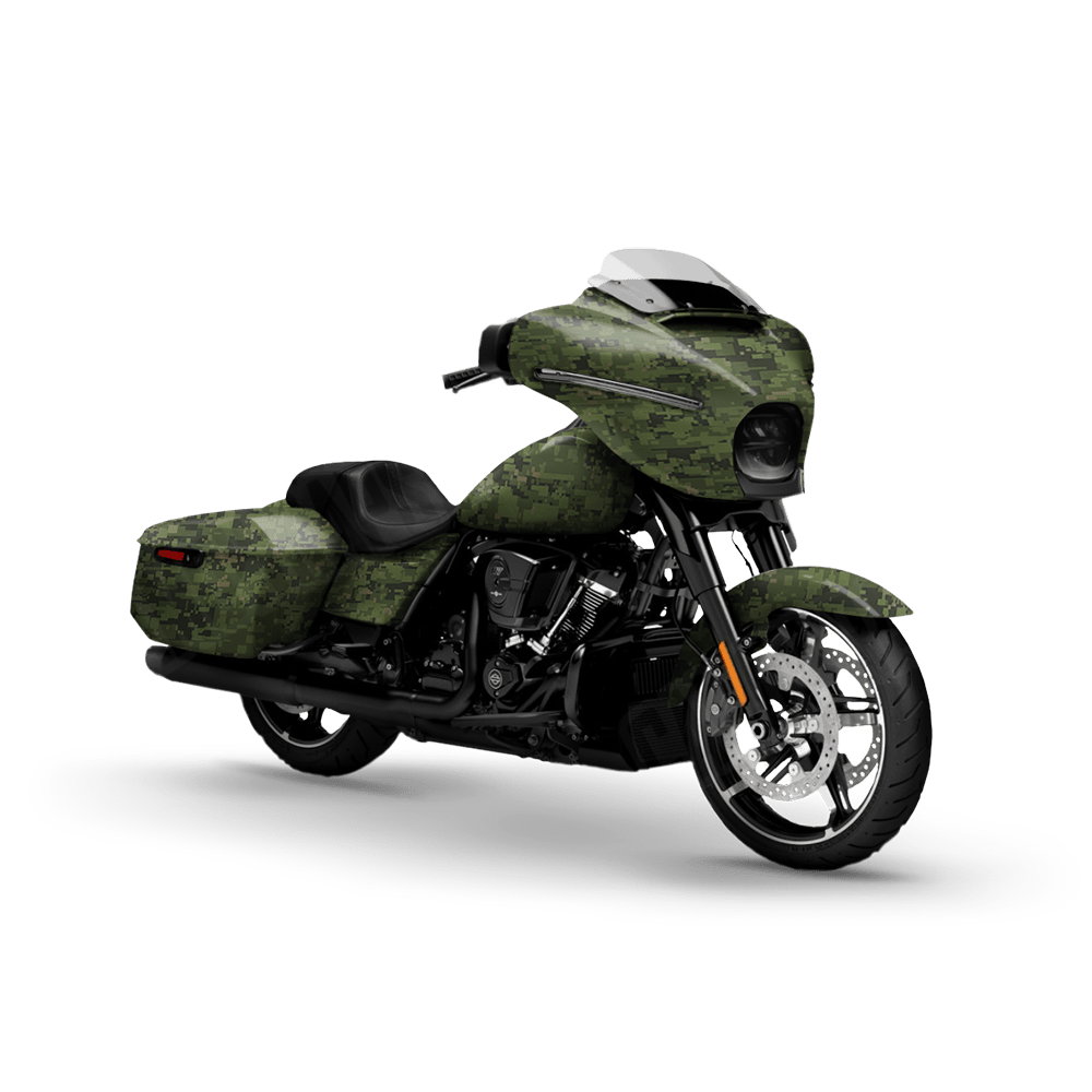 Digital Army Green Motorcycle Camo Vinyl Wrap