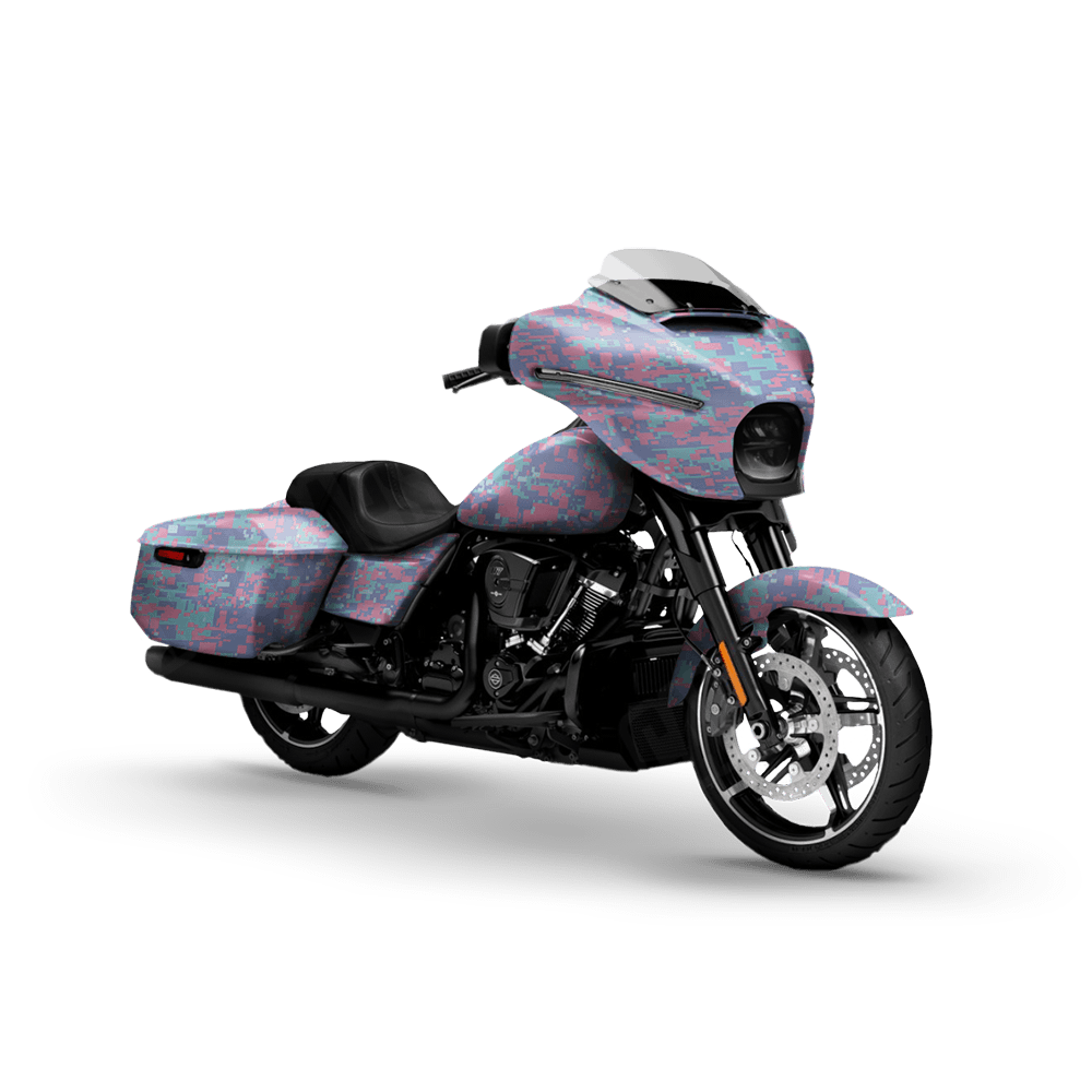 Digital Cotton Candy Camo Motorcycle Vinyl Wrap