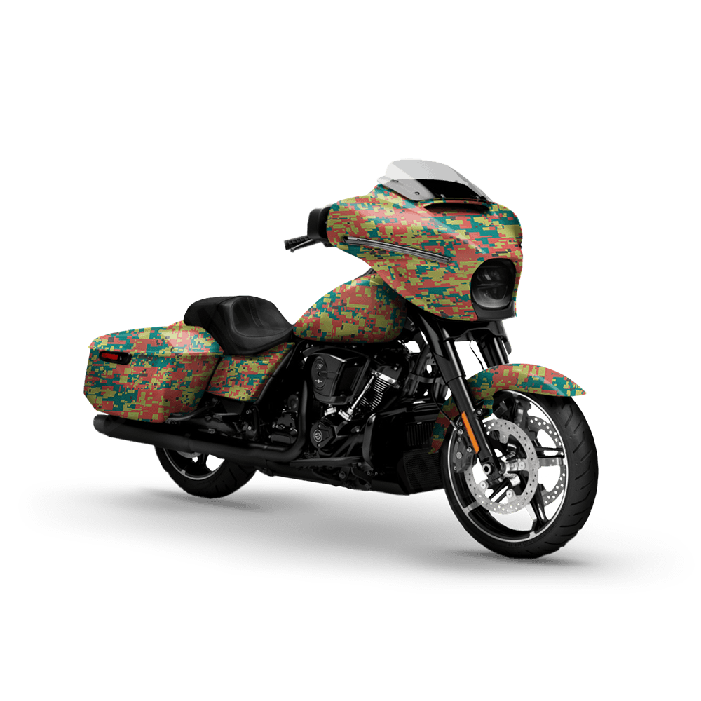 Digital Fiesta Motorcycle Camo Vinyl Wrap