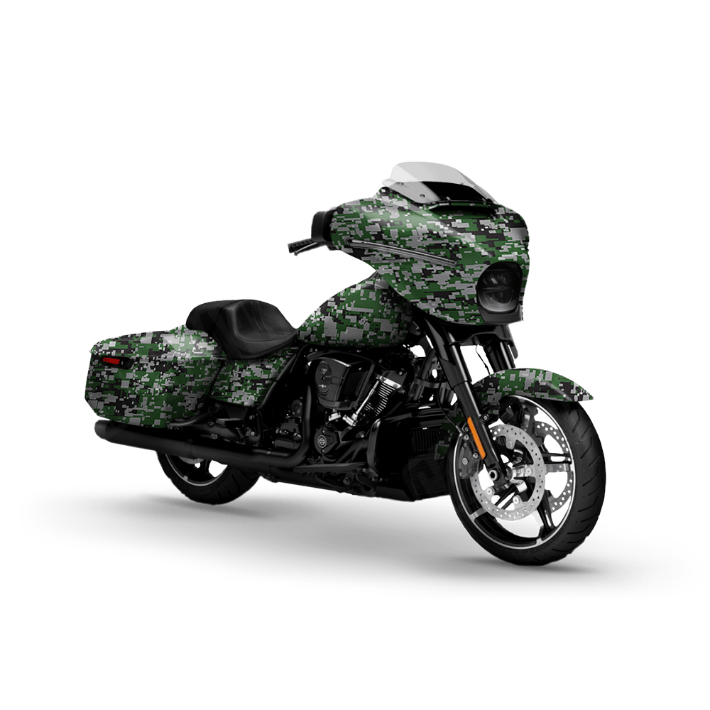 Digital Green Tiger Motorcycle Camo Vinyl Wrap